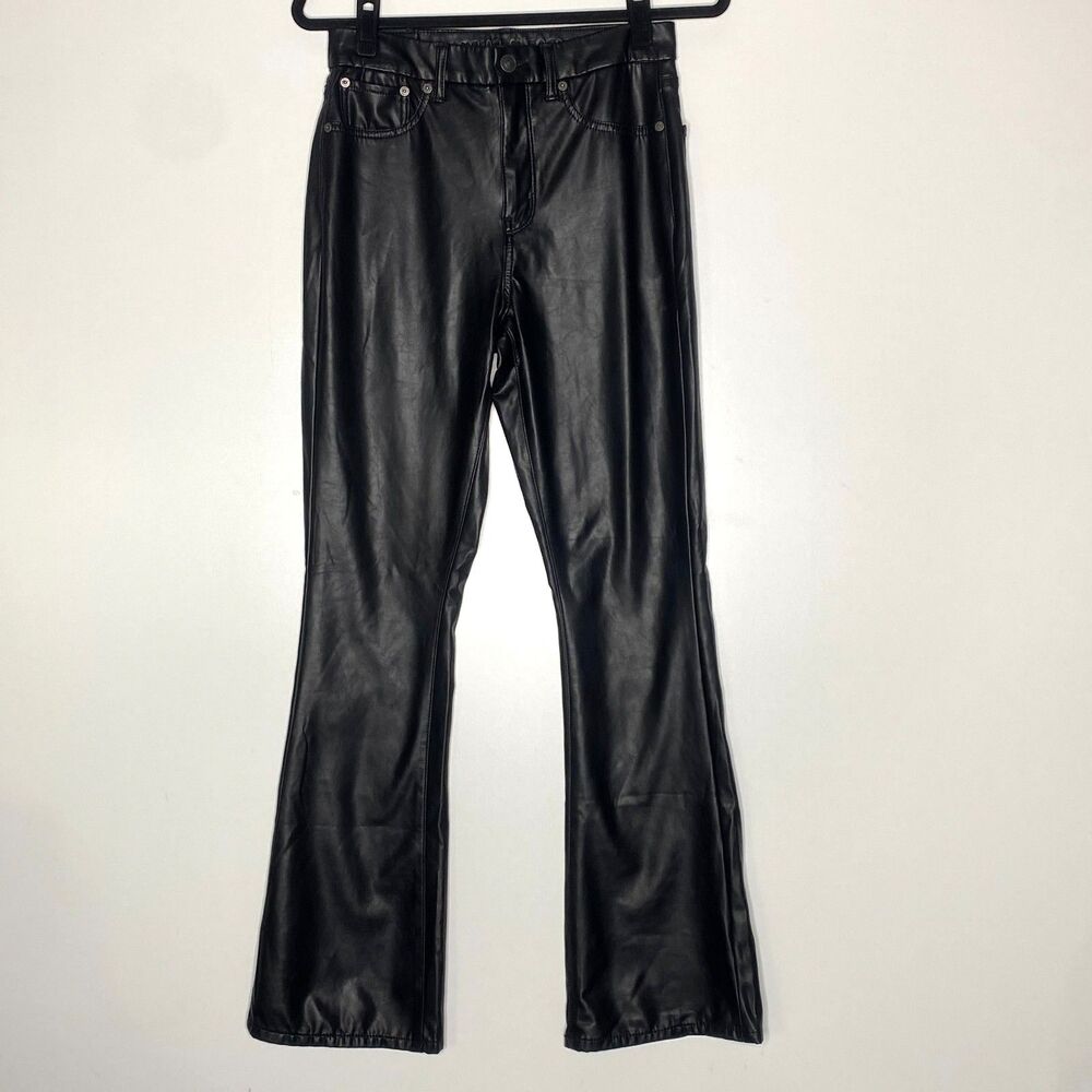 New AE American Eagle Stretch Vegan Leather Classic Bootcut Pant Women's Size 6